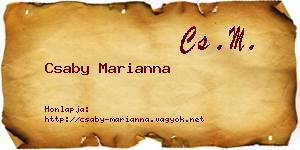 Csaby Marianna névjegykártya